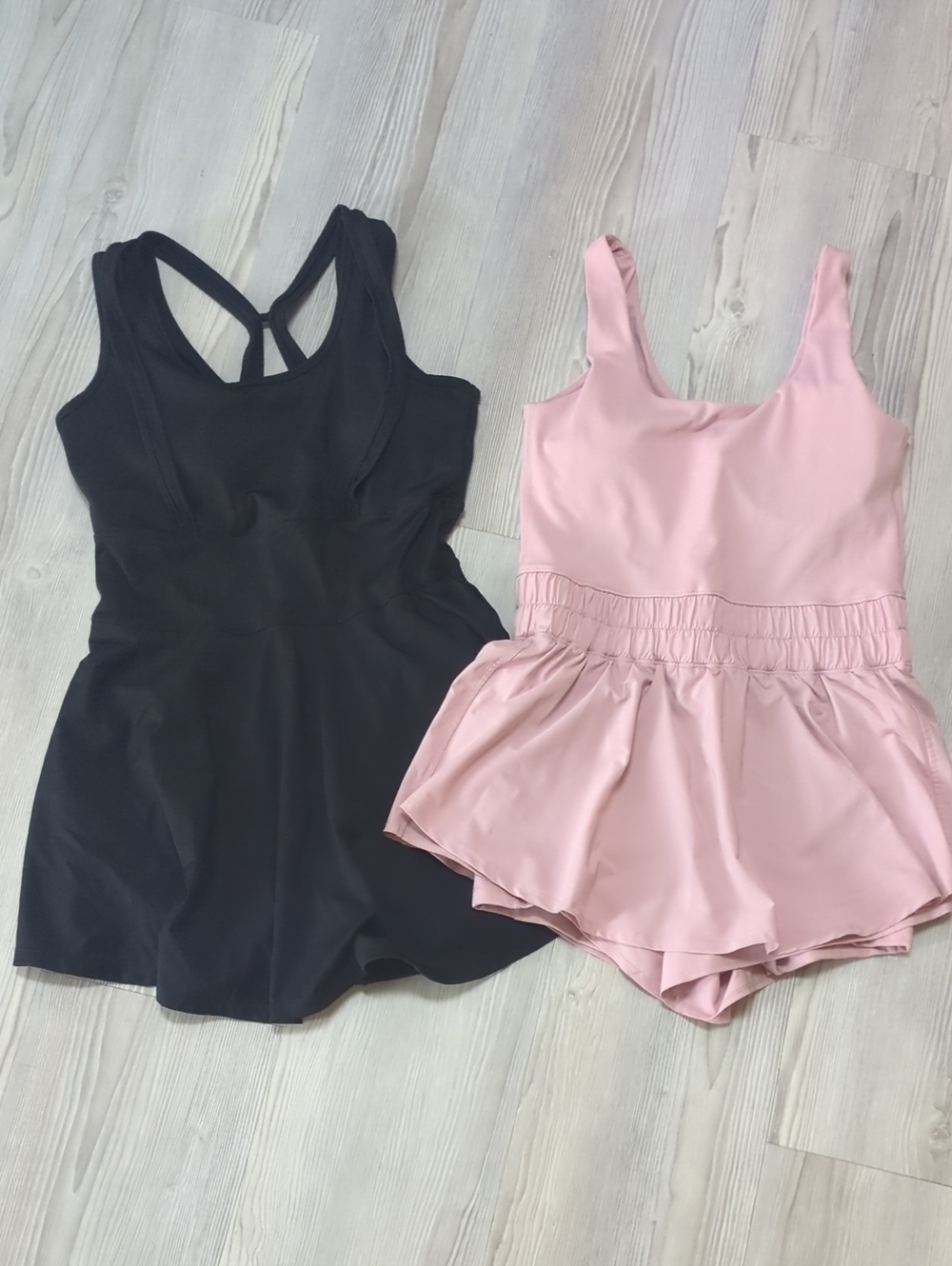 Yogalicious + Black Athletic Romper Bundle L Tennis Pickleball Workout Dresses